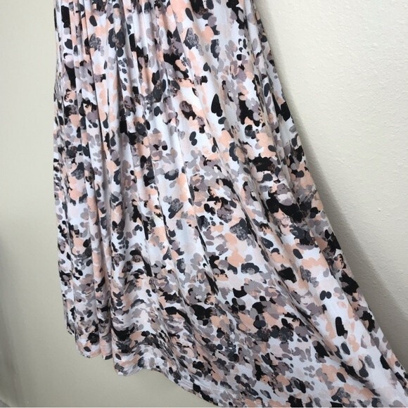 Soma Sleeveless Wrap Cumberbund Empire Waist Soft Rayon Peach Gray Dress XS - Picture 5 of 14